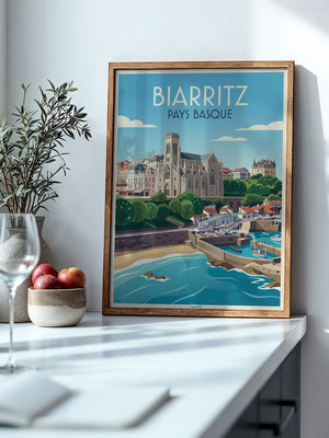 Biarritz Küste Retro-Stil