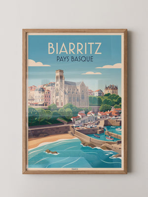 Biarritz Küste Retro-Stil