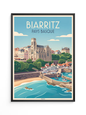 Biarritz Küste Retro-Stil