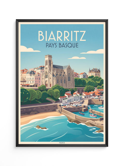 Biarritz Küste Retro-Stil