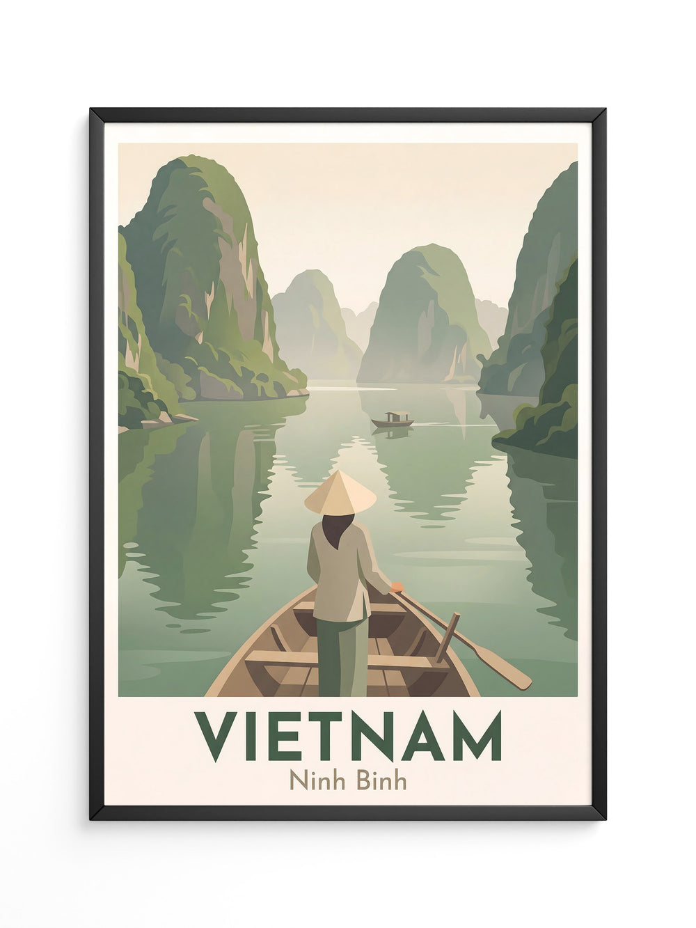 Frau auf Boot Grüntöne