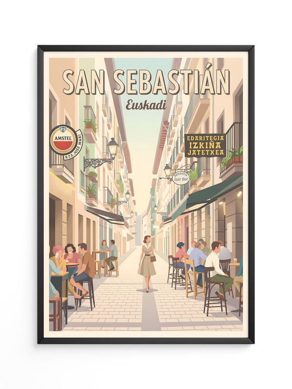 San Sebastián Gasse Retro Stil