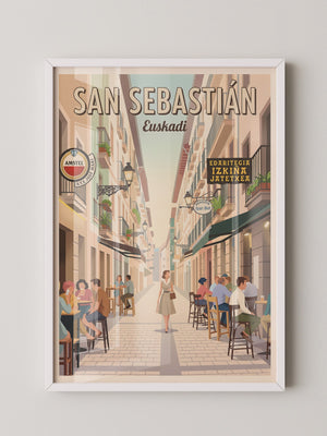 San Sebastián Gasse Retro Stil