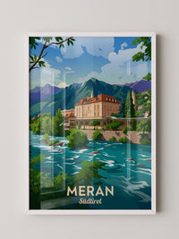 Meran Fluss Alpenszene Malerei