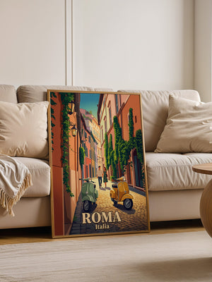 Romantische Gasse Vespa Retro-Stil