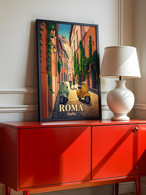 Romantische Gasse Vespa Retro-Stil