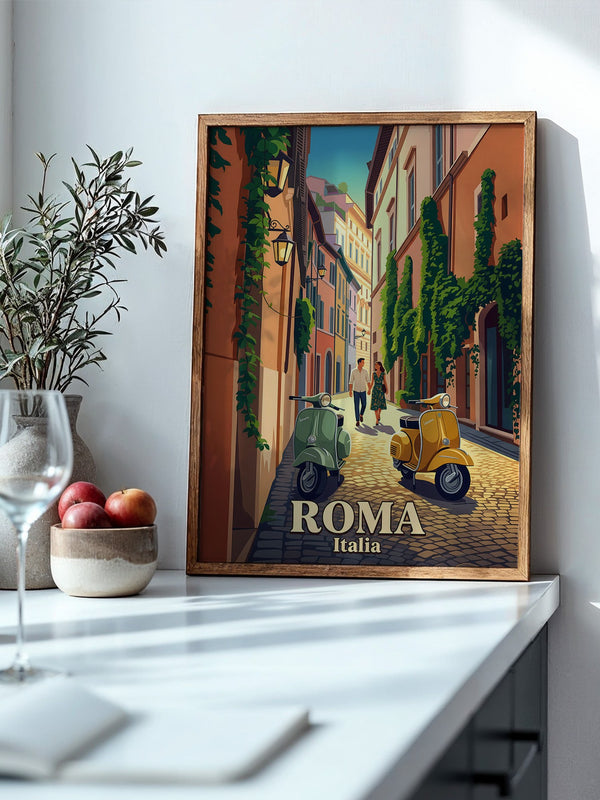 Romantische Gasse Vespa Retro-Stil