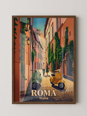 Romantische Gasse Vespa Retro-Stil