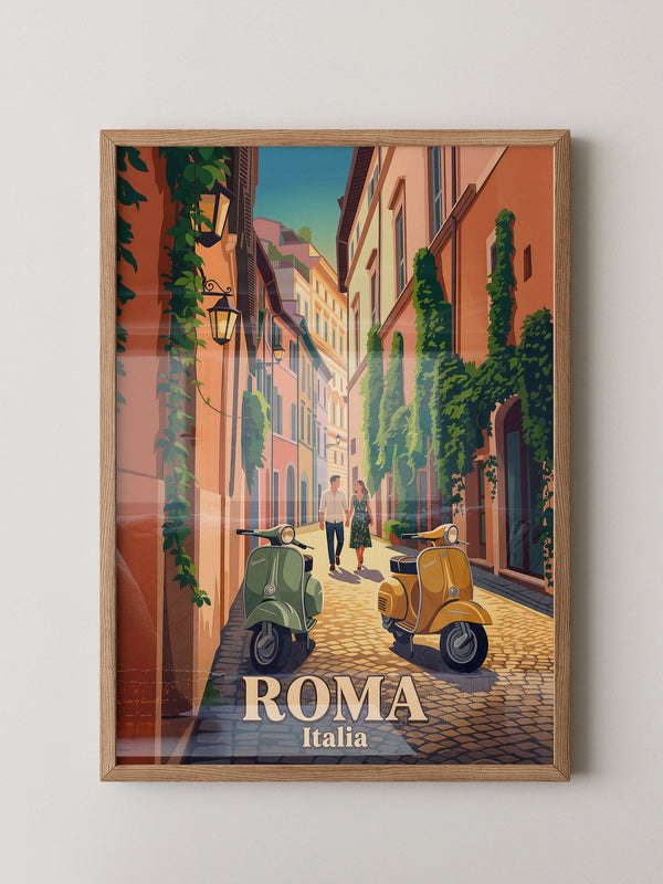 Romantische Gasse Vespa Retro-Stil