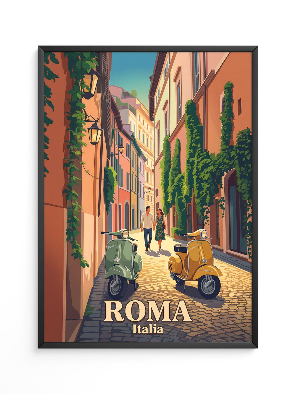 Romantische Gasse Vespa Retro-Stil