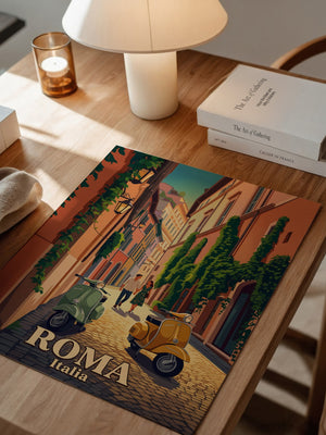 Romantische Gasse Vespa Retro-Stil