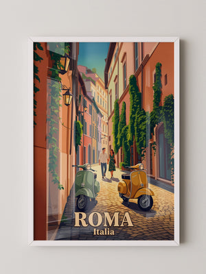 Romantische Gasse Vespa Retro-Stil