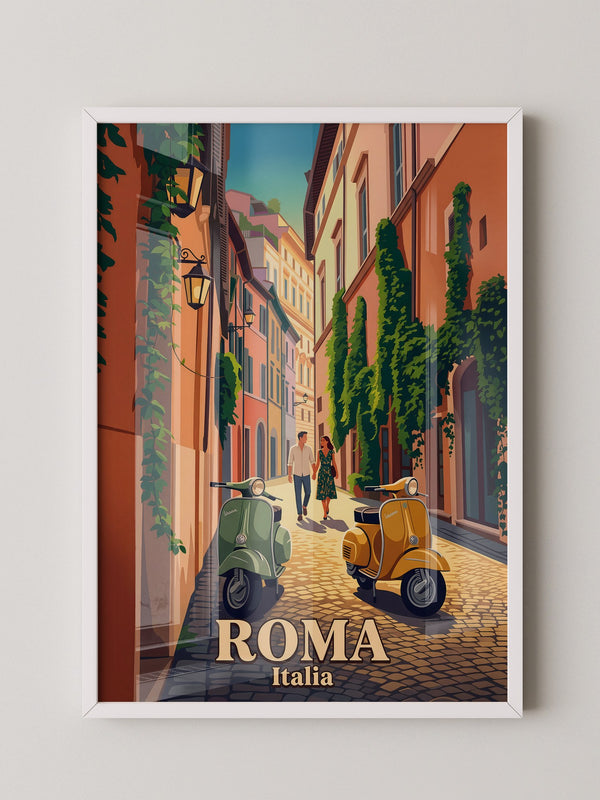 Romantische Gasse Vespa Retro-Stil