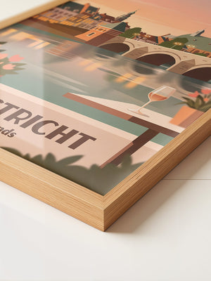 Maastricht Brücke in Abenddämmerung