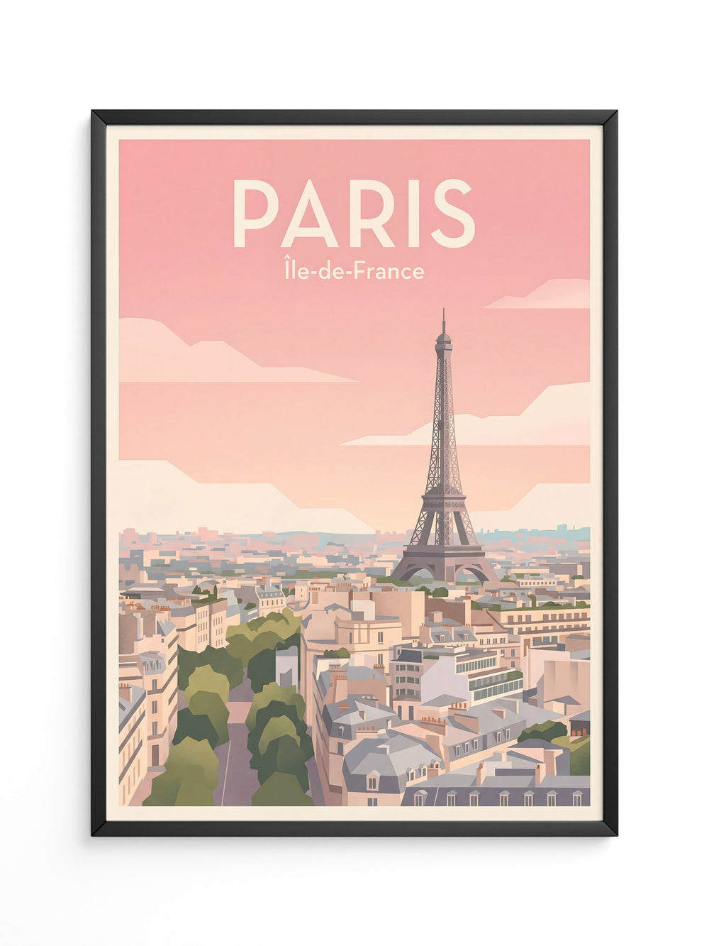Eiffelturm Pastell Skyline