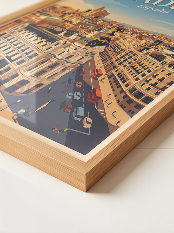 Madrid Skyline Retro