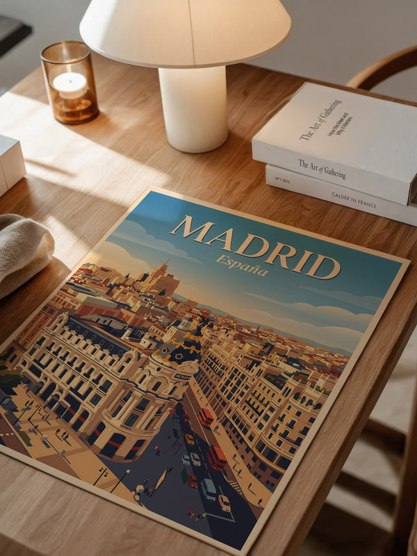 Madrid Skyline Retro
