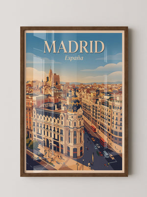 Madrid Skyline Retro