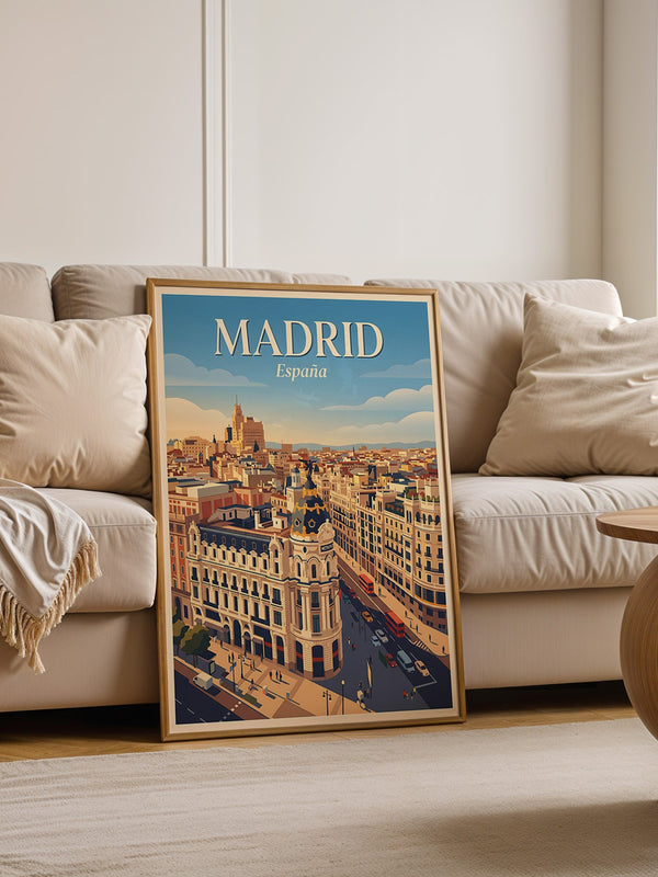 Madrid Skyline Retro