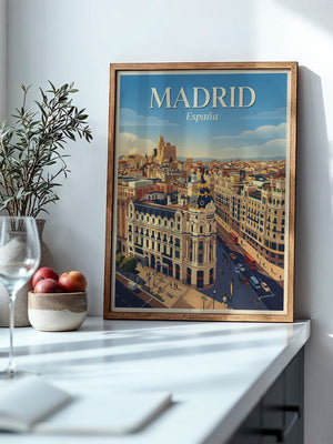 Madrid Skyline Retro