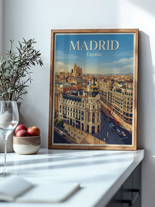 Madrid Skyline Retro
