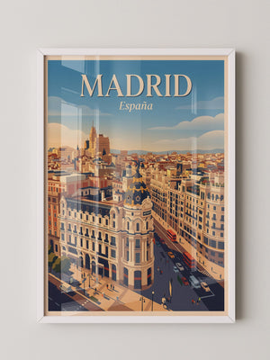 Madrid Skyline Retro