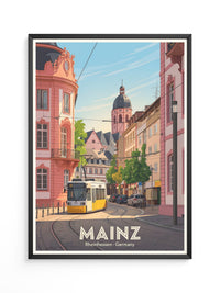 Mainz Stadtbild Pastellfarben