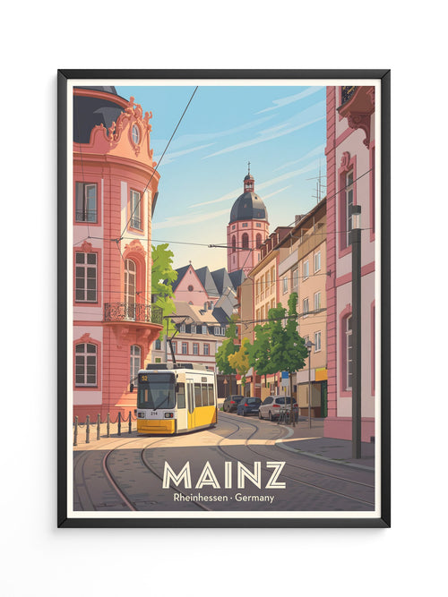 Mainz Stadtbild Pastellfarben