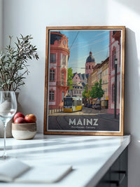 Mainz Stadtbild Pastellfarben