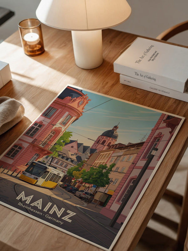 Mainz Stadtbild Pastellfarben
