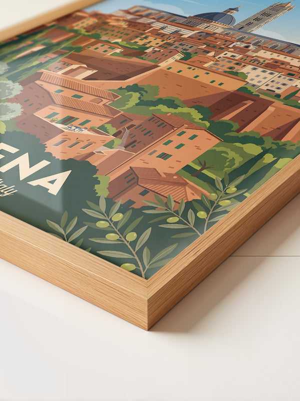 Siena Skyline Italien Vintage