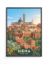 Siena Skyline Italien Vintage