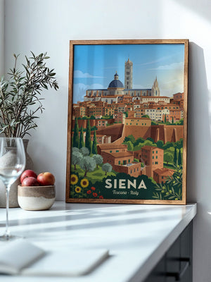 Siena Skyline Italien Vintage