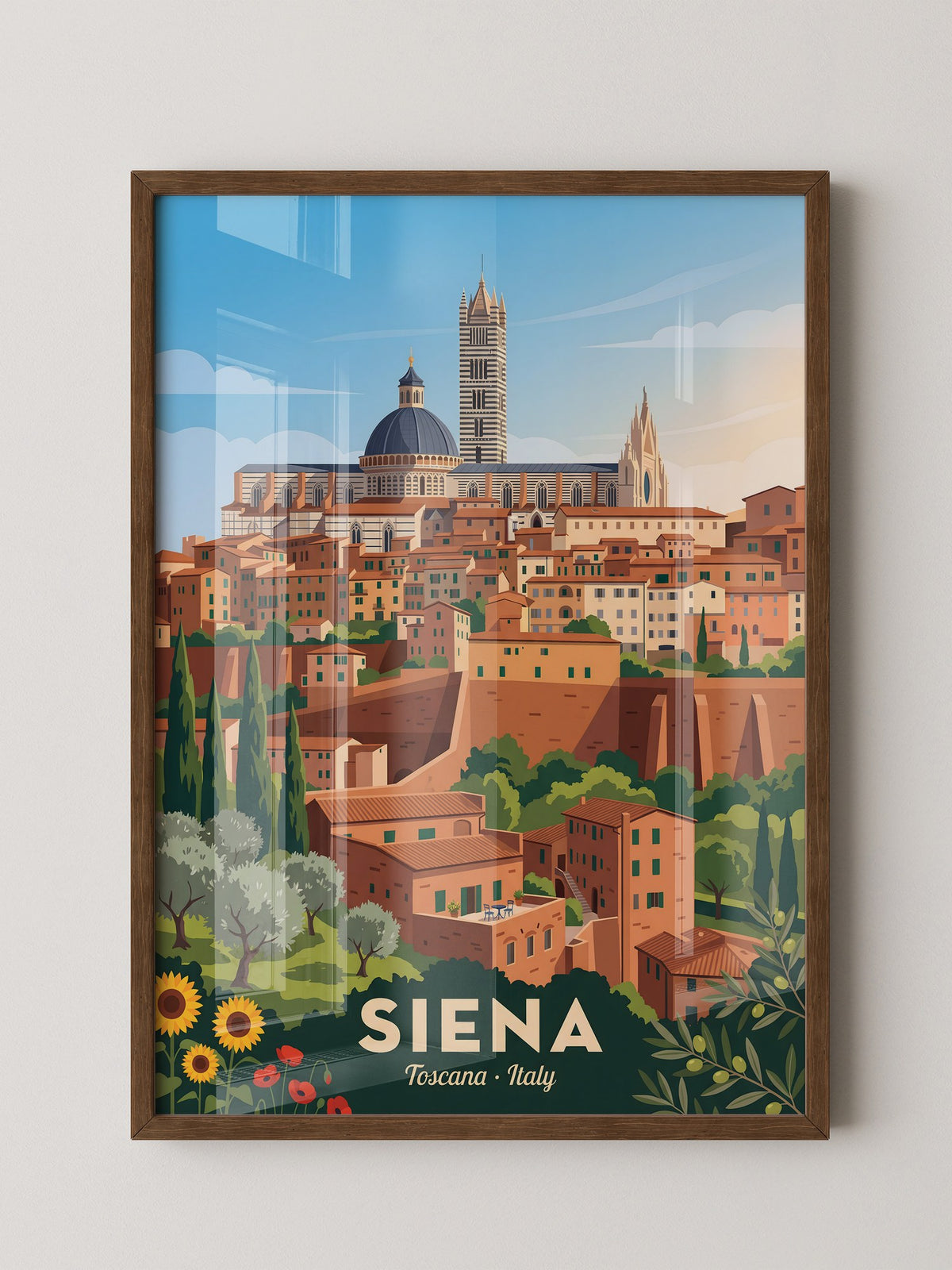Siena Skyline Italien Vintage