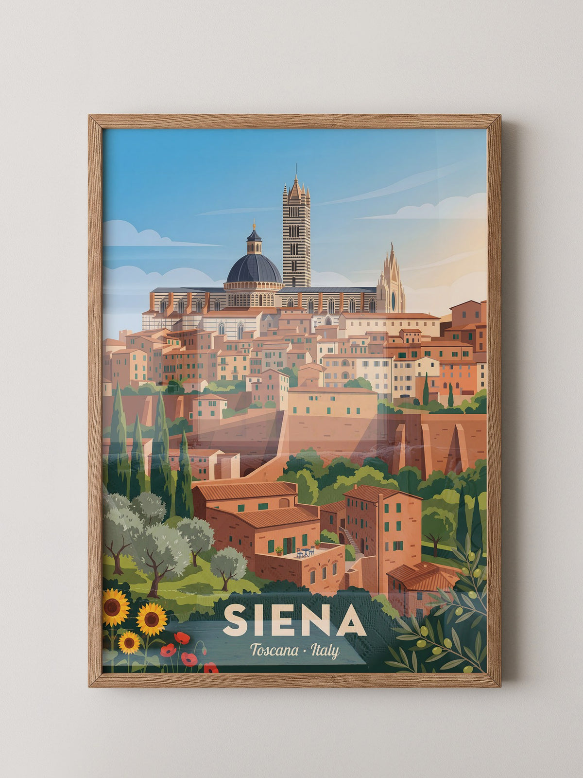 Siena Skyline Italien Vintage