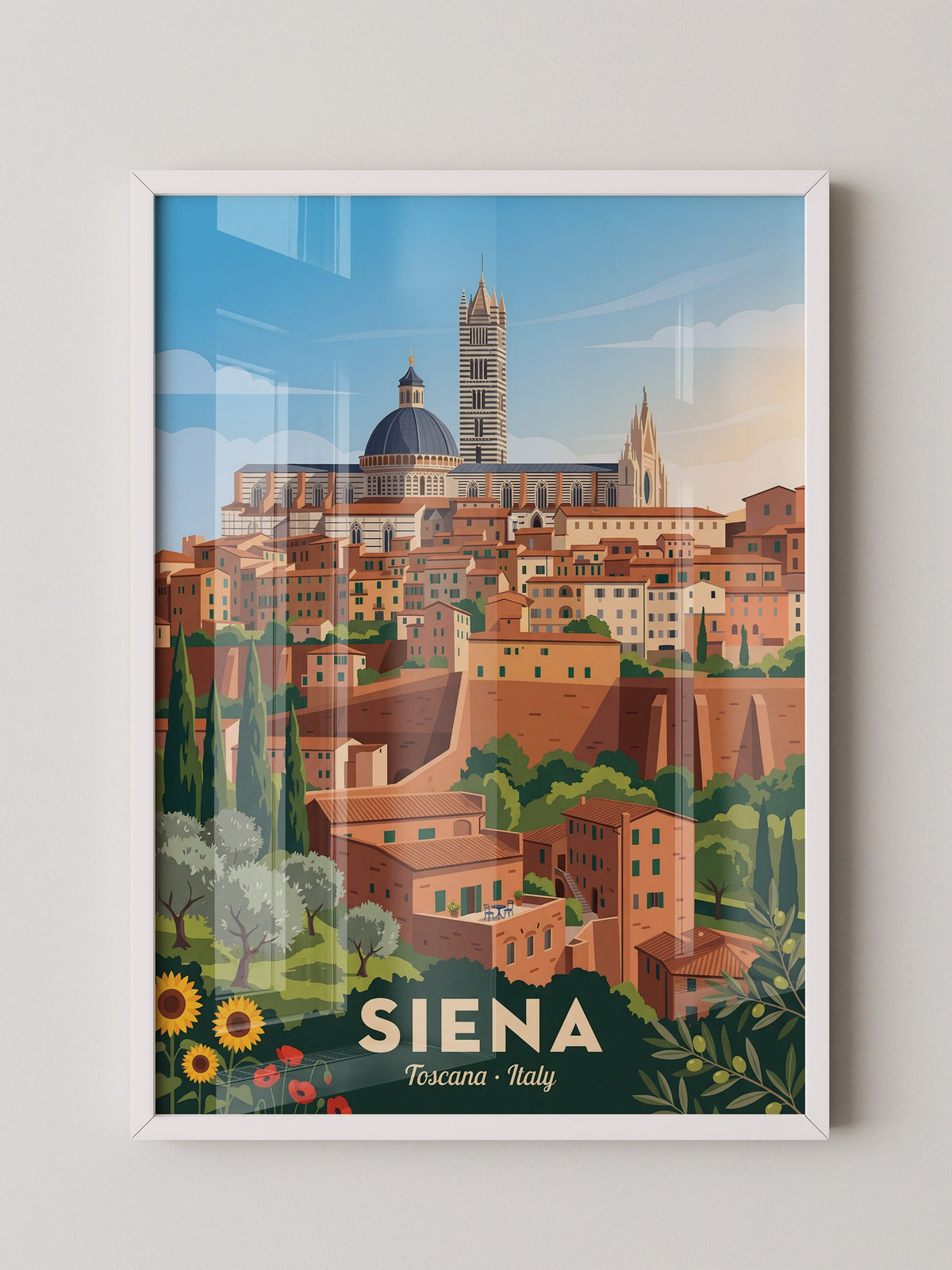 Siena Skyline Italien Vintage