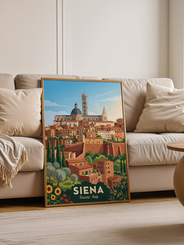 Siena Skyline Italien Vintage