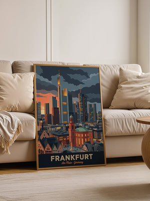 Frankfurt Skyline bei Sonnenuntergang