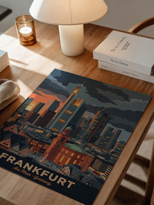 Frankfurt Skyline bei Sonnenuntergang