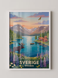Schwedische Landschaft Sonnenuntergang