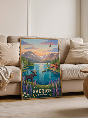 Schwedische Landschaft Sonnenuntergang