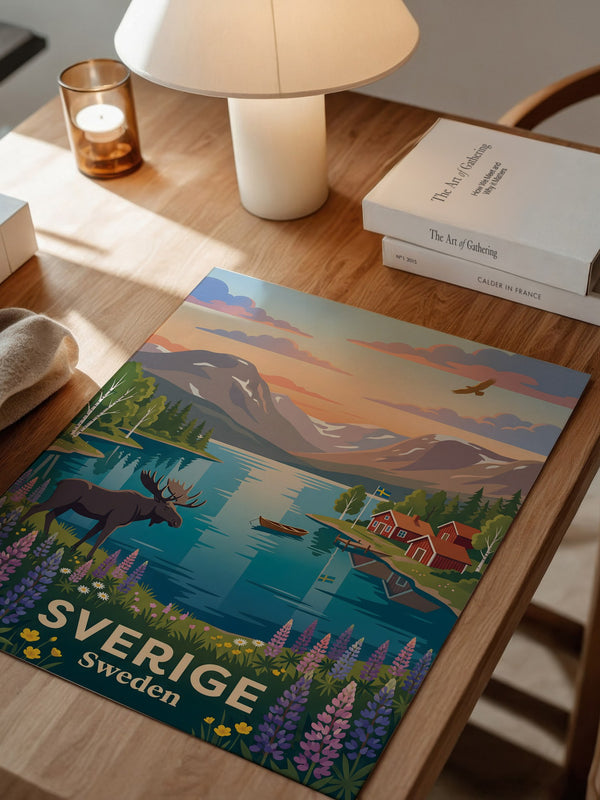 Schwedische Landschaft Sonnenuntergang