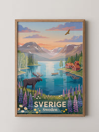 Schwedische Landschaft Sonnenuntergang