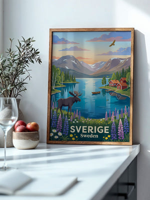 Schwedische Landschaft Sonnenuntergang