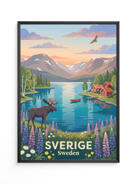 Schwedische Landschaft Sonnenuntergang