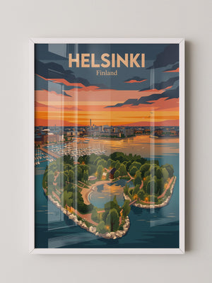 Helsinki Sonnenuntergang Illustration