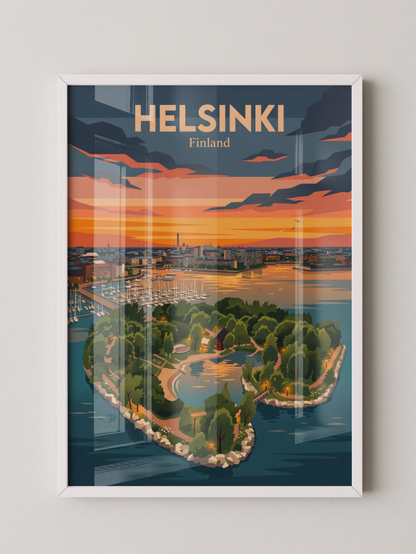Helsinki Sonnenuntergang Illustration