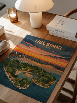 Helsinki Sonnenuntergang Illustration