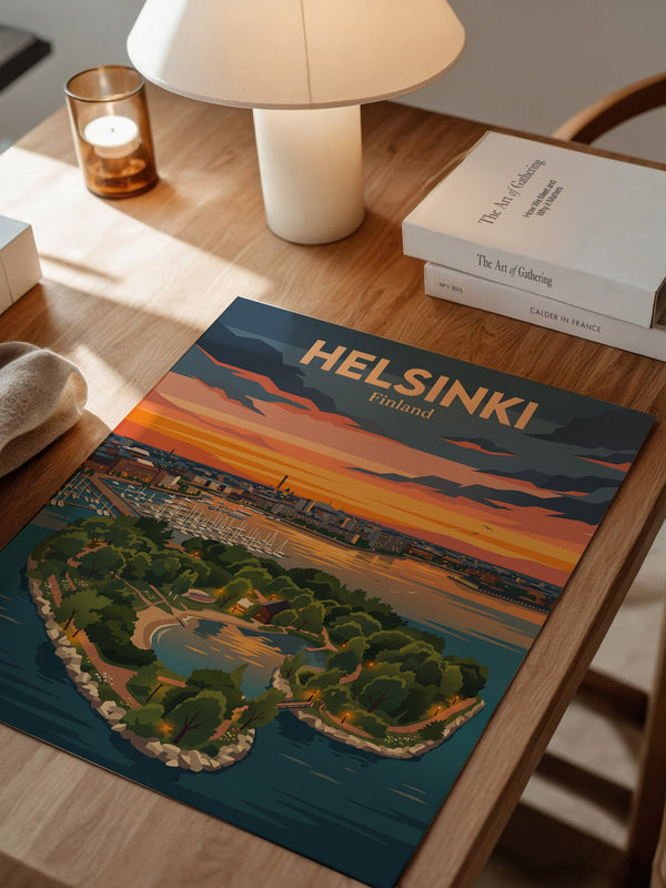 Helsinki Sonnenuntergang Illustration
