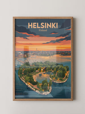 Helsinki Sonnenuntergang Illustration